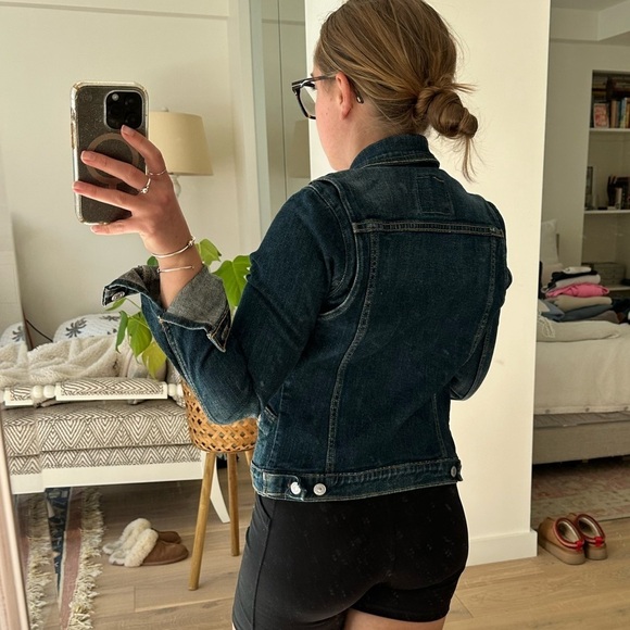 levis fitted dark denim jacket - Picture 7 of 7